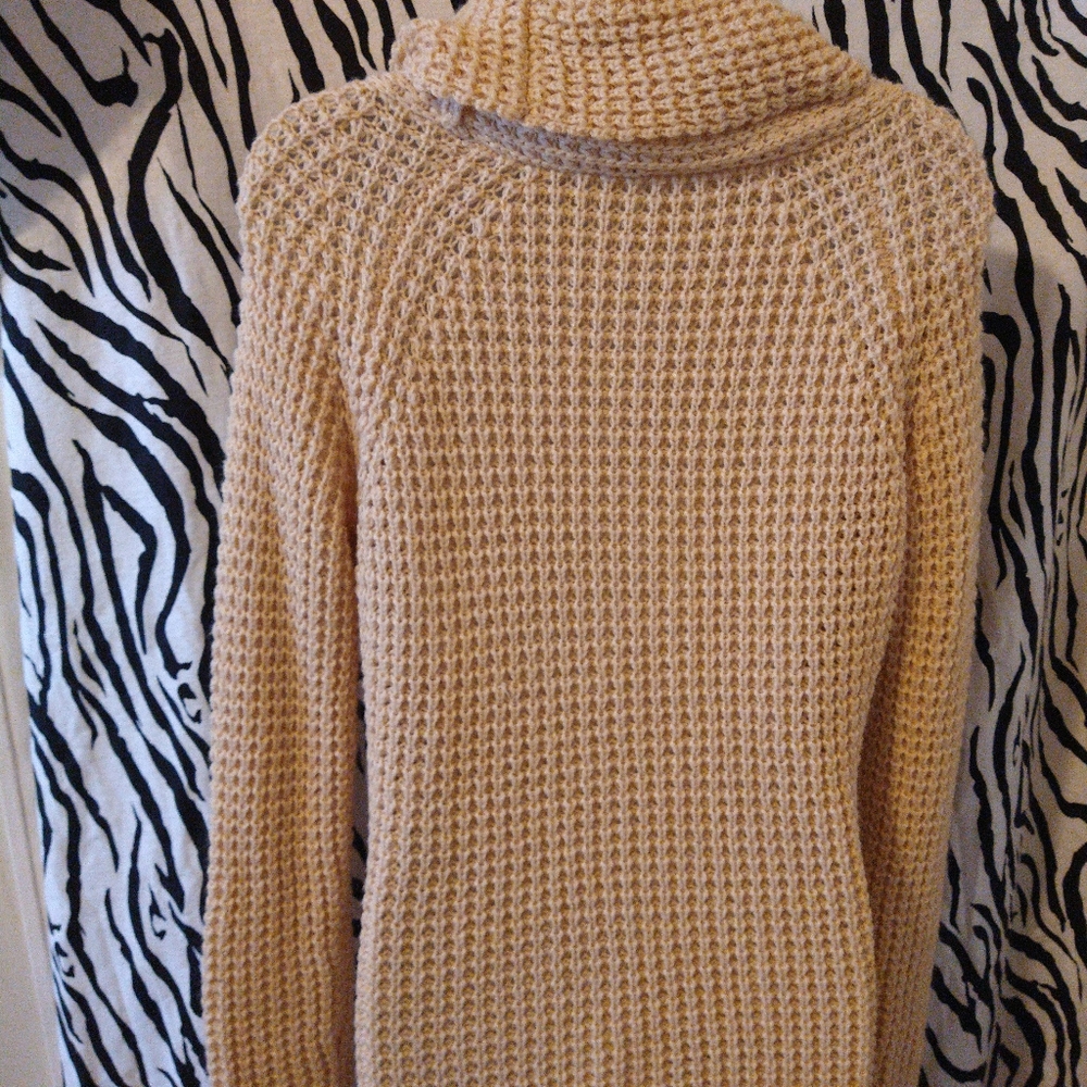 Button Turtle Crowl Neck Asymmetrical Sweater - image 4